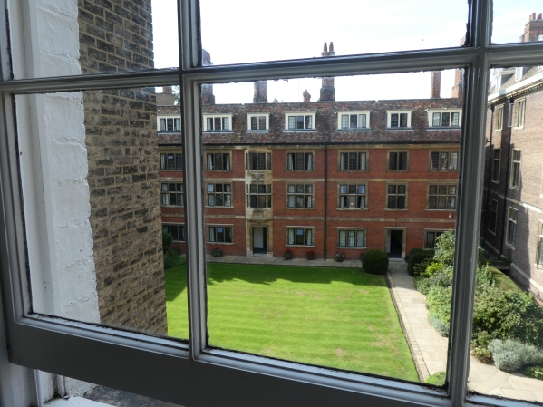 Sitting at my desk looking out over the quad - love the attic windows on the tiled roofs